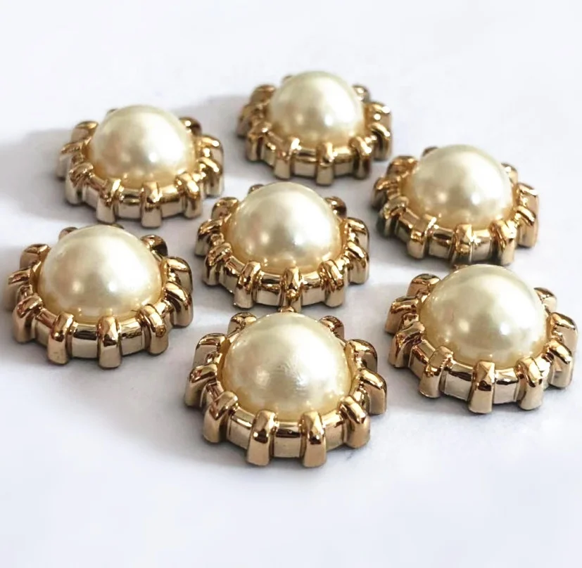 gear lace shape plastic rivets with pearl for decoration PR04