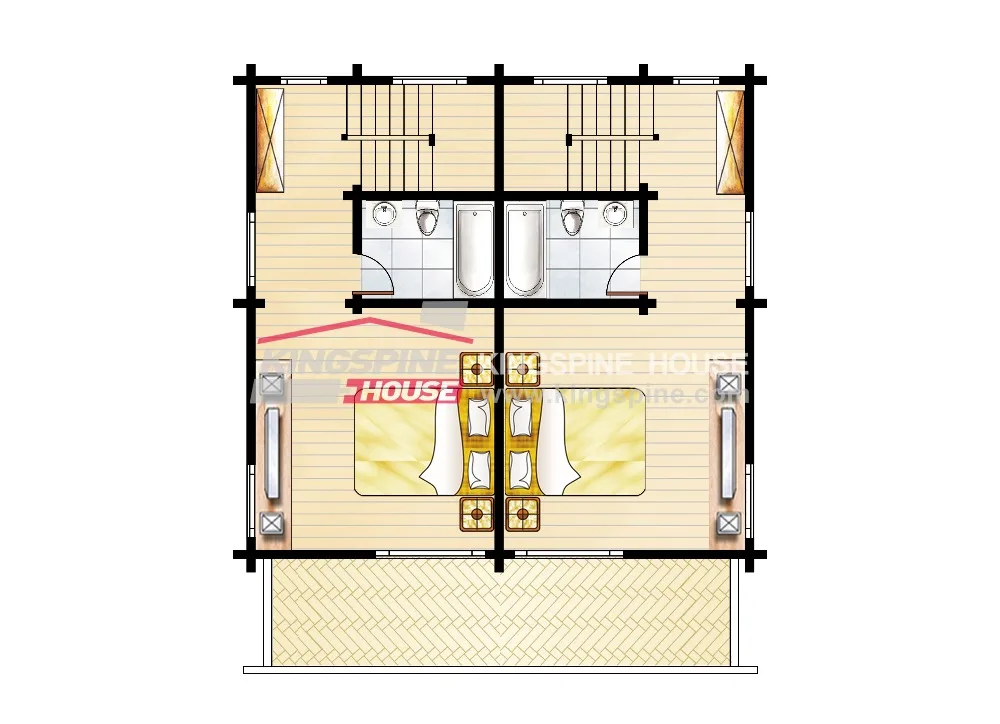 
Wooden House Designed Log Cabin Home KPL-101 