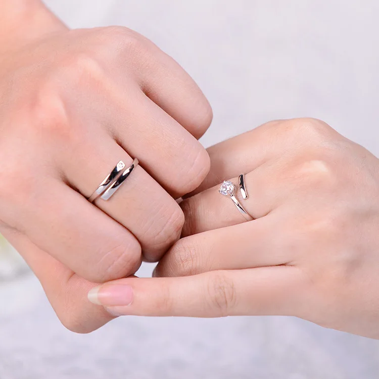 Super september quick shipping and discount New Design Silver 925 Couple Rings For Engagement Tanishq
