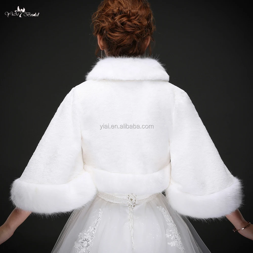 
LZP204 Beautiful Lvory Fur Bolero Thicken And Keep Warm Winter Wedding Shawls 