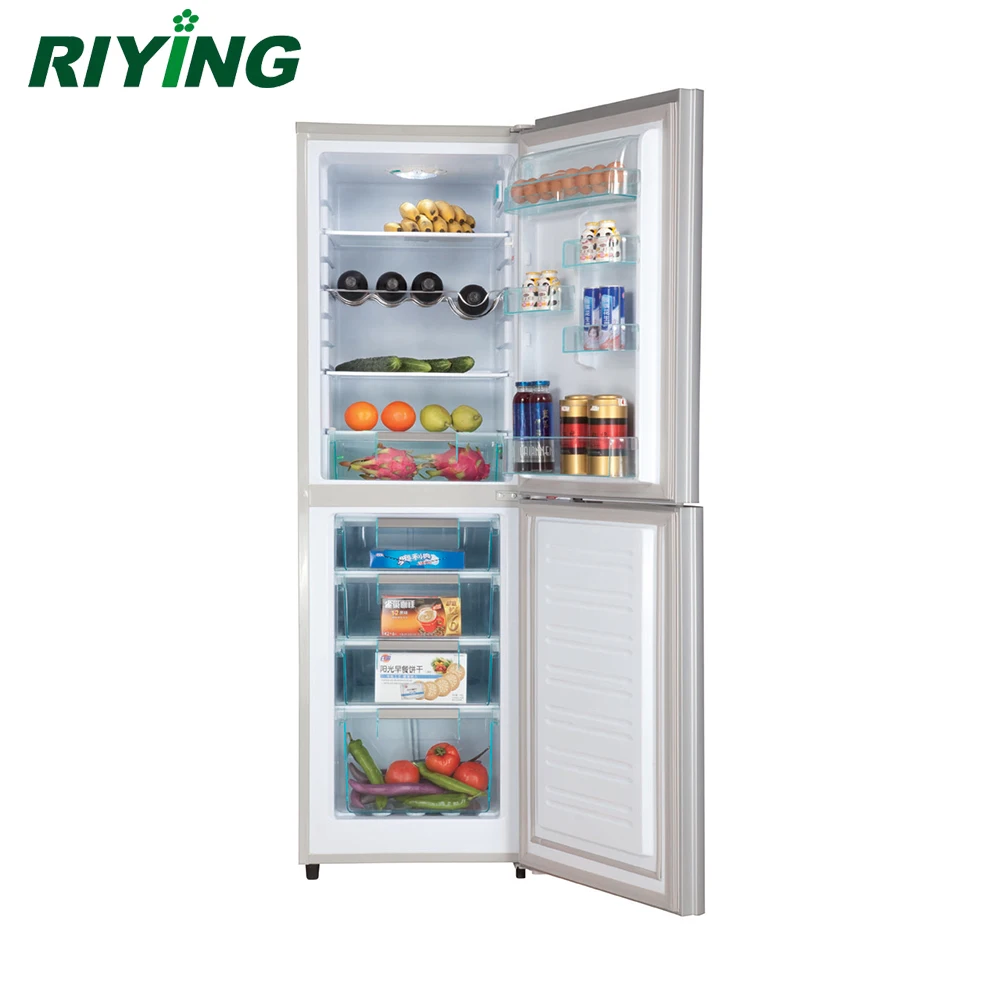 226 Liter Double Door and Bottom Freezer Stainless Steel Household Refrigerator with Energy Class A+ BCD-226