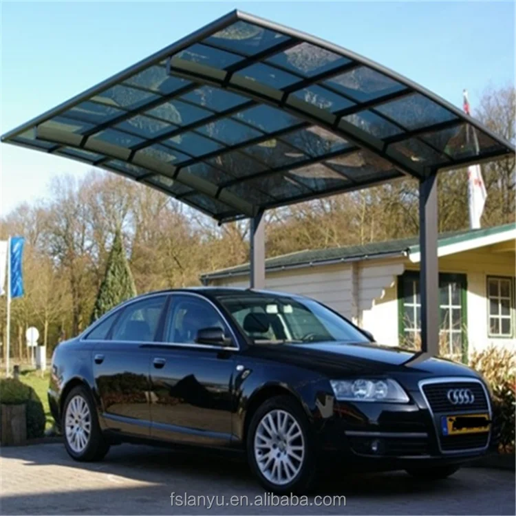 
elegant cable-stayed polycarbonate cantilever carport 