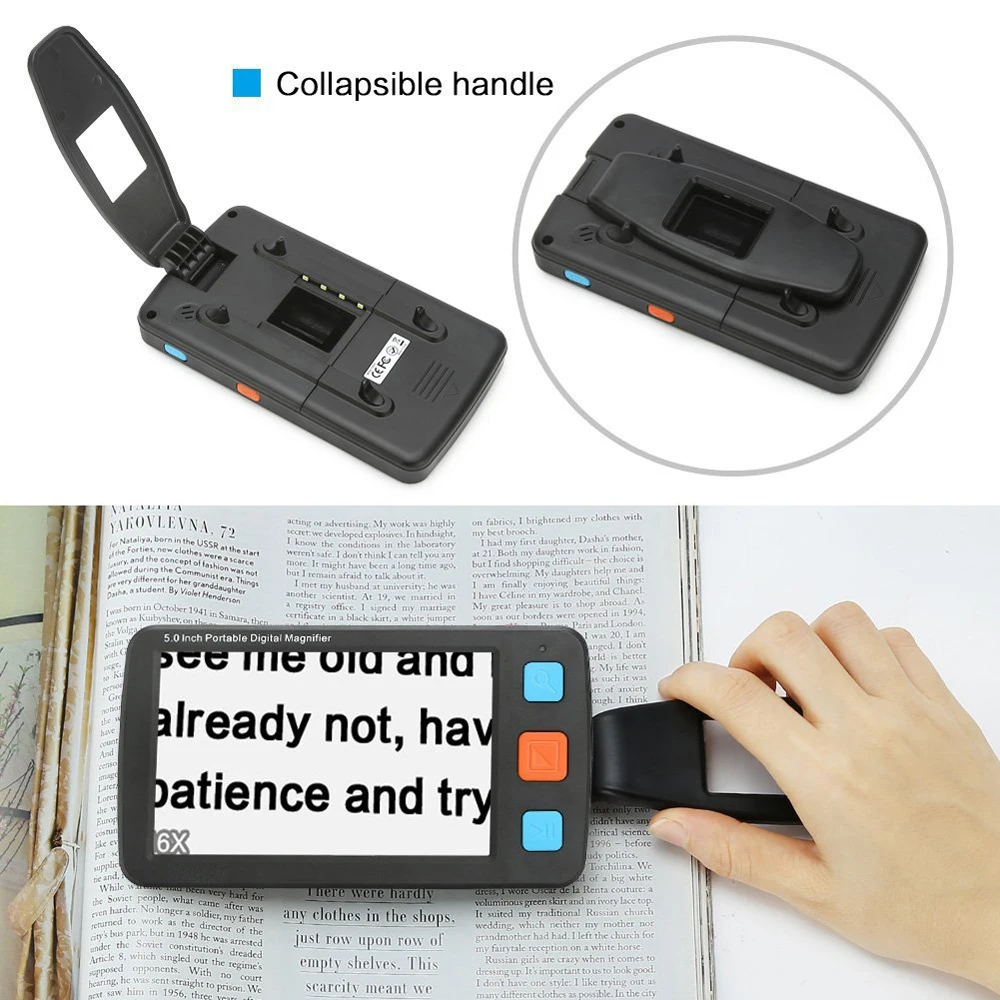portable video  magnifier for reading newspaper