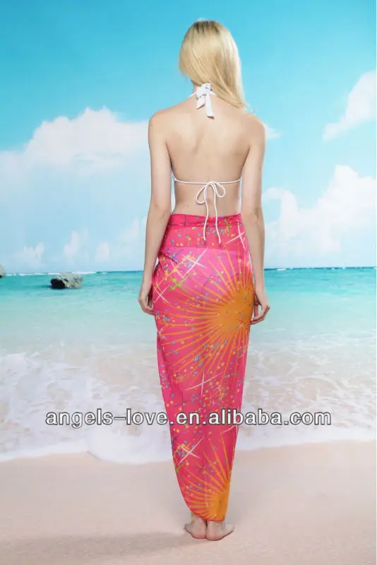 Hot Sale Beach Pareo dress 100% Rayon Sarong One Piece Hawaii Robe Beach-Wrap Dress Beach Towel Cotton long skirt