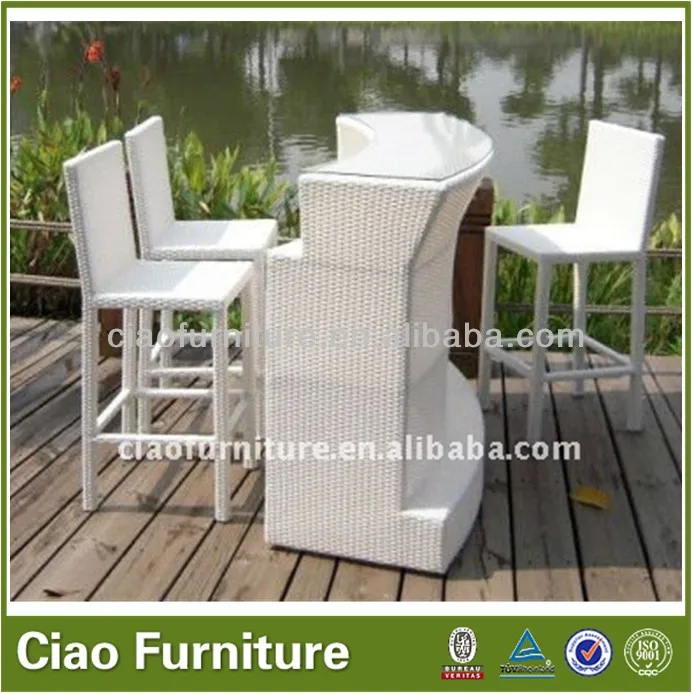 Уличный садовый высокий барный стул, классический ротанговый барный стол