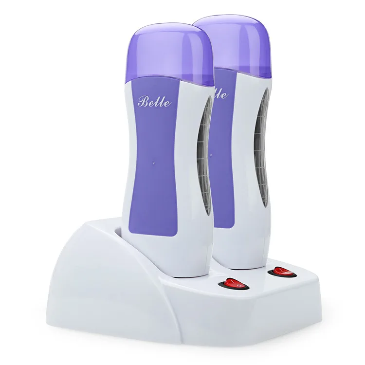 Double Depilatory Wax Heater Hot Body Hair Removal Roll On Depilatory Waxing Machine with Heater Base
