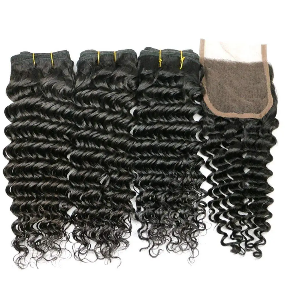 hot sale packet human hair with closure packet human hair blend grey human hair bundles with closure