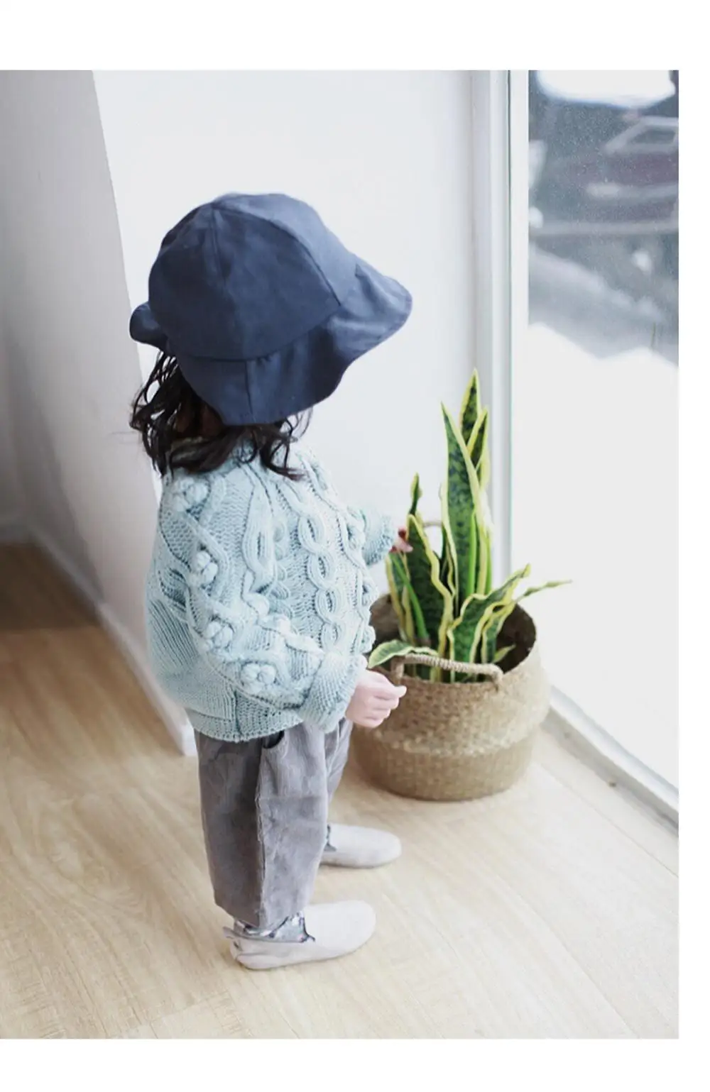 
P18B186TR girl cute cable knit cotton sweater pullover jumper kid sweater 