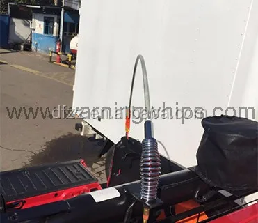 Safety whip with Reflective Warning Flag for mining heavy duty vehicle