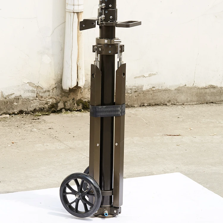 Pneumatic telescopic mobile tripod hard anodizing light locking solar camera mast antenna pole
