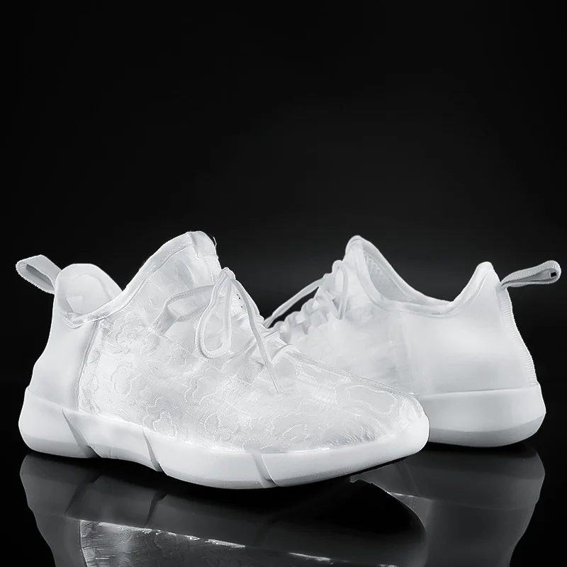 Glow light sneakers white led shoes