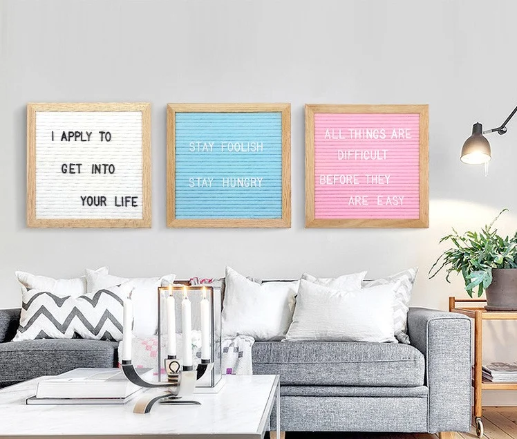 
Cheap wholesale mini peg felt letter board with oak frame 