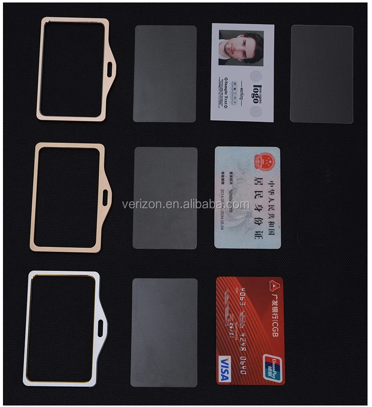 Genuine aluminium alloy ID Card Holder Vertical Strap Lanyard for Retractable Badge