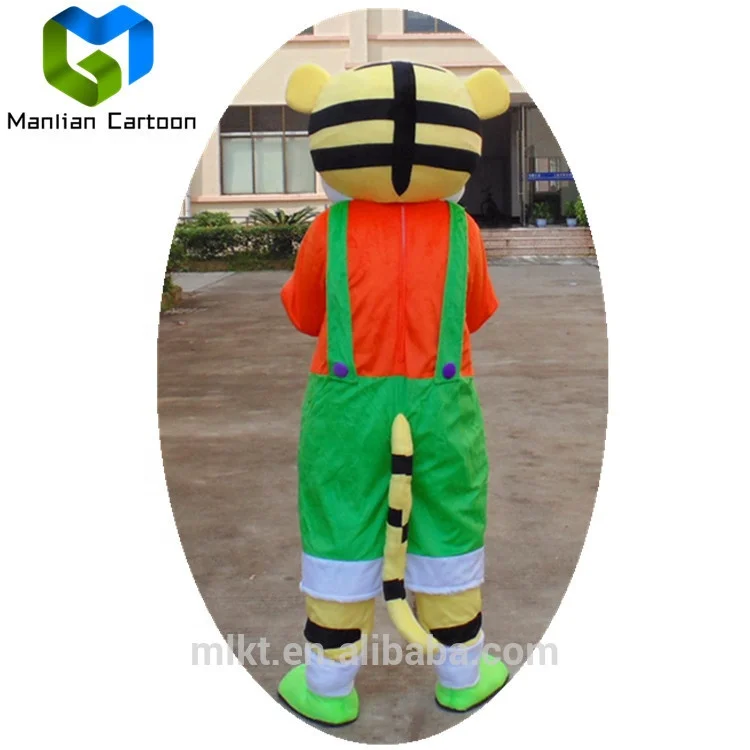 OEM supplier new design adult fur cartoon tiger mascot costumes