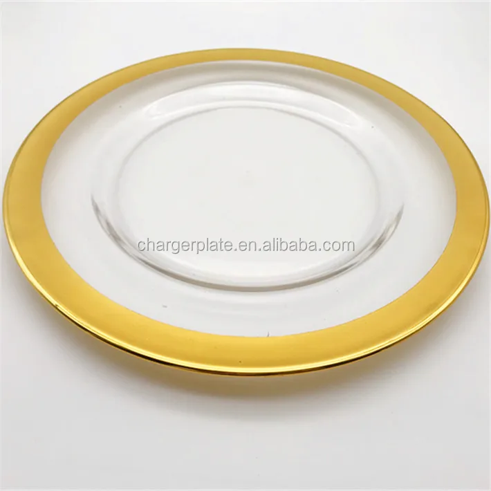 Cheap Wedding Table Decoration Gold/silver Rimmed Charger Plates