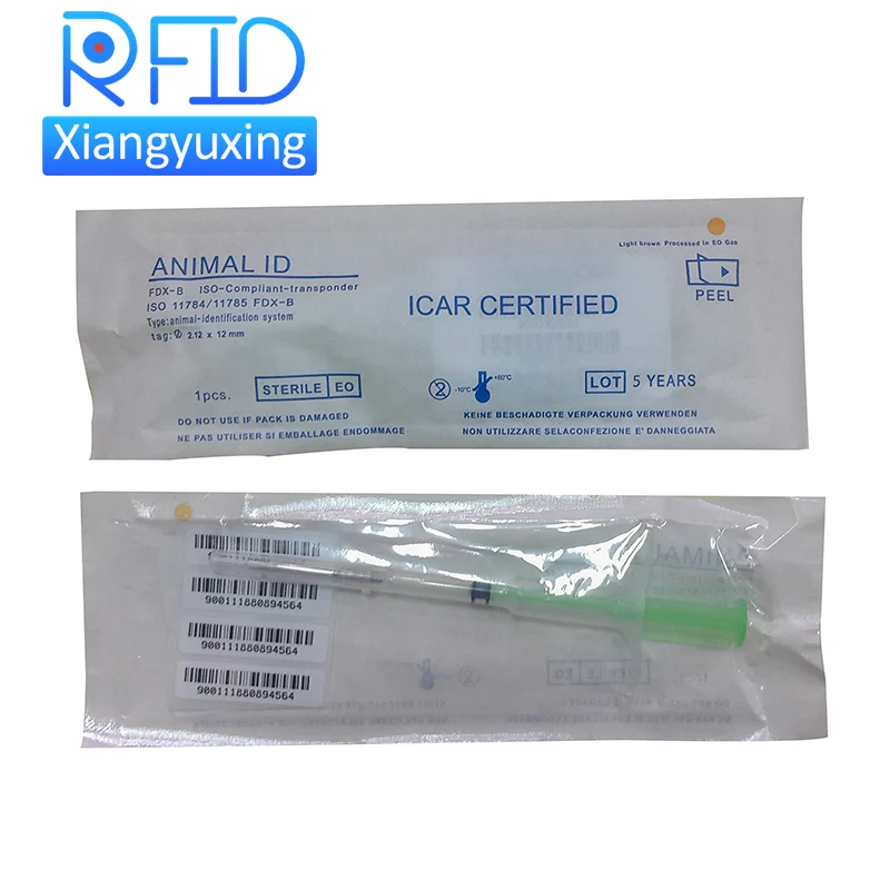 Микрочип для животных 2,12*12 мм Rfid микрочип для животных ISO11784/85 LF 134,2 khz идентификационный микрочип