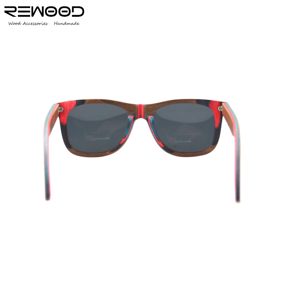 Wood Bamboo Eyewear  Handmade Cheap Skateboard Wooden Sunglasses With Case