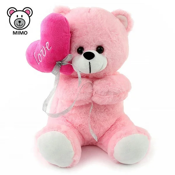 Couple Wedding Gift Plush Pink And Blue Teddy Bear Toy With Heart OEM Custom LOGO Stuffed Animal Soft Plush Teddy Bear Valentine