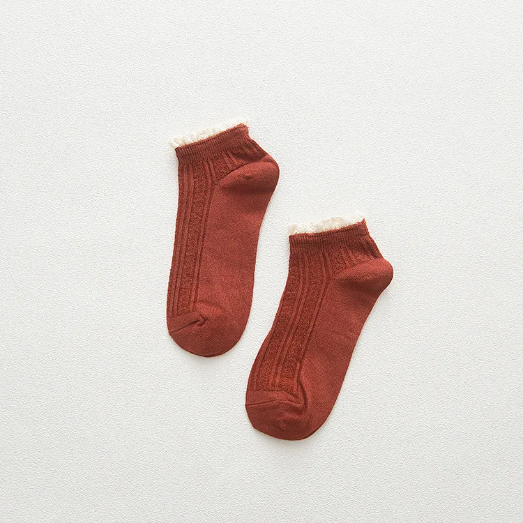 
Up-grade Wholesale Bamboo socks soft women Lace Ankle socks 