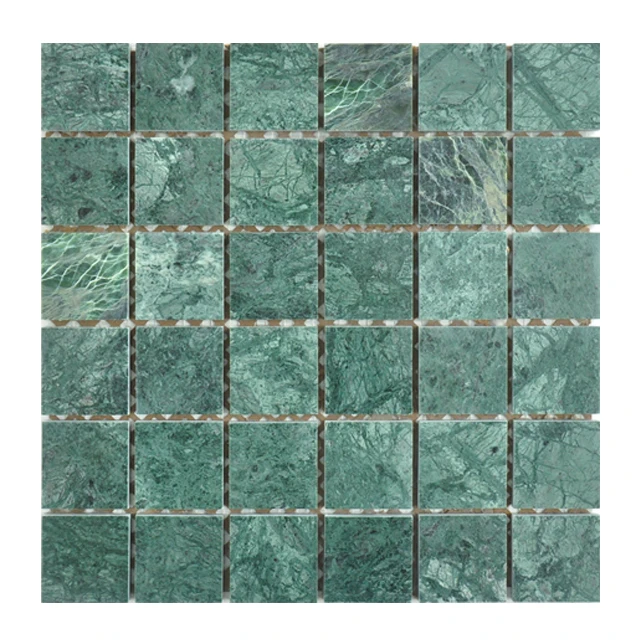 48MM green color marble mosaic tile polish finishing swimming pool tile