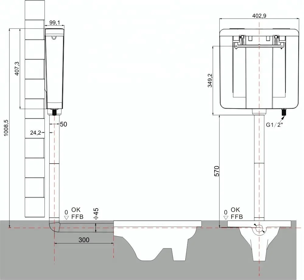 3D printing Bathroom dual flush toilet water tank wc flush tank