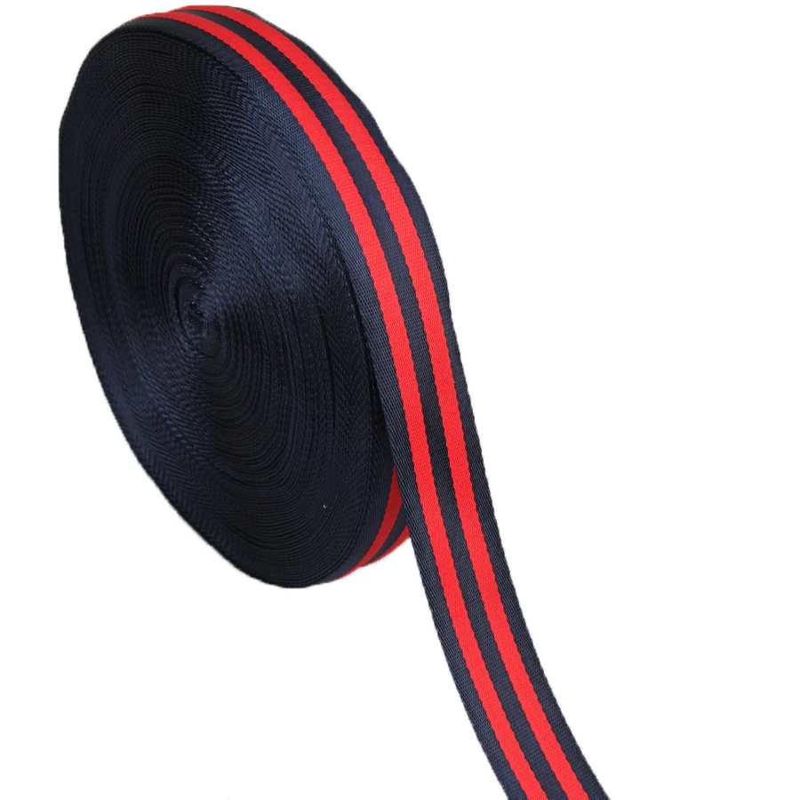 32mm thin nylon grosgrain ribbon herringbone tape for bags strap black