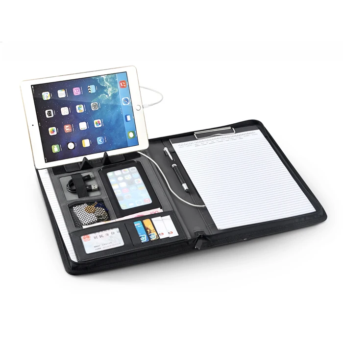  Fancy multifunction zippered PU Leather business