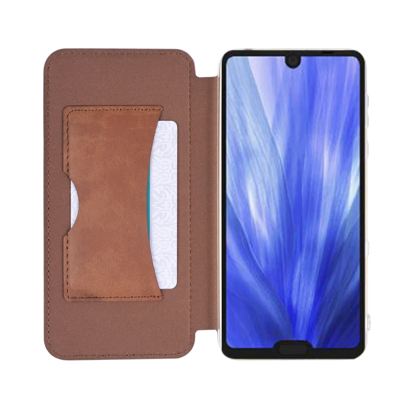 Luxury Style Multifunctional Card Slots Pu Case Phone Cover Leather Wallet Phone Case For Sharp Aquos R3