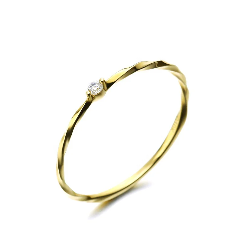 
New Twisted 100% Authentic Solid 10K Yellow Jewelry Simple Gold Ring Designs Available Fast Shipping 2pcs A Lot 