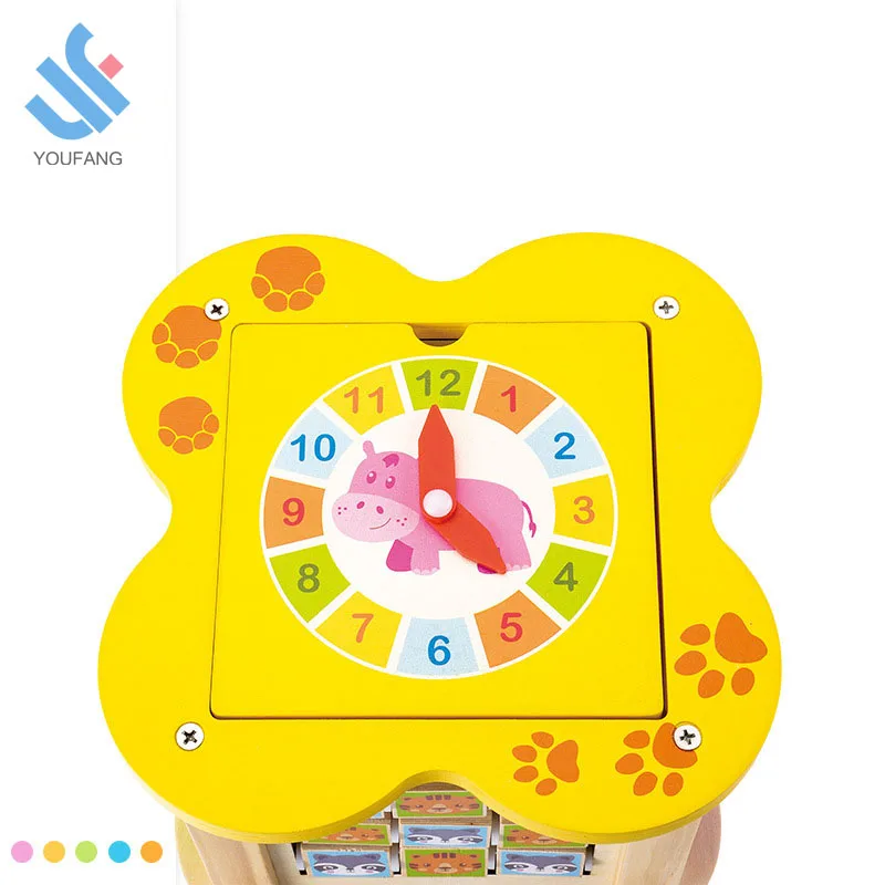 YF-Z6065 flower shape toddler activity play center box children education toys multi-function wooden bead maze toy