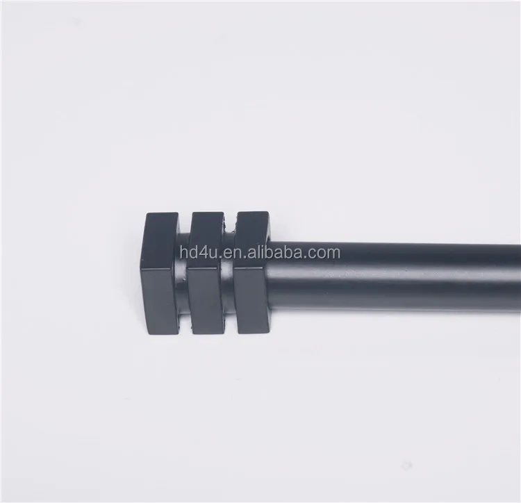 Steel extendable european style curtain rod set curtain pole zinc alloy finial HD21