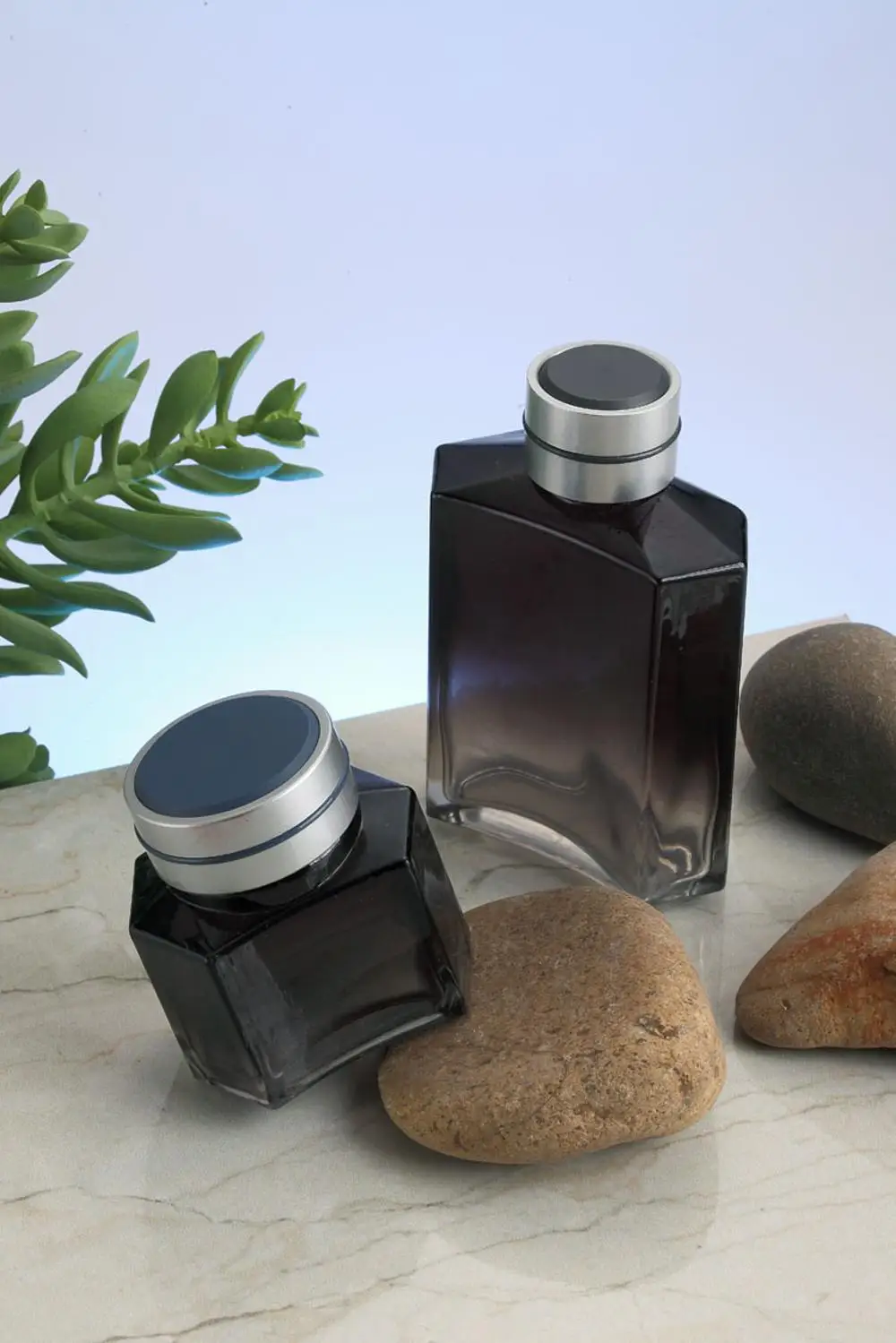 
Manufacture loose powder jar glass cosmetic packaging hair gel glass wide mouth cream container 