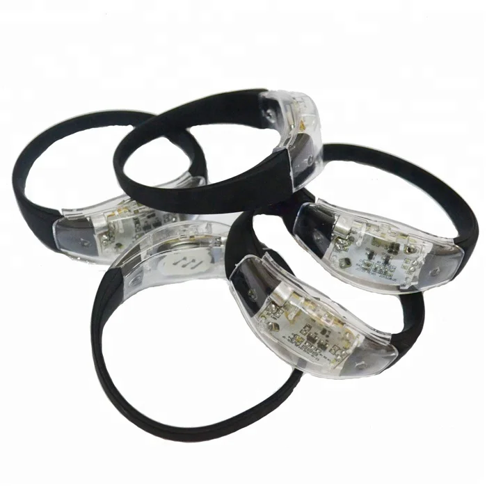 Sound music activated Silicone led sound bracelets Flashing light up party bracelet for party
