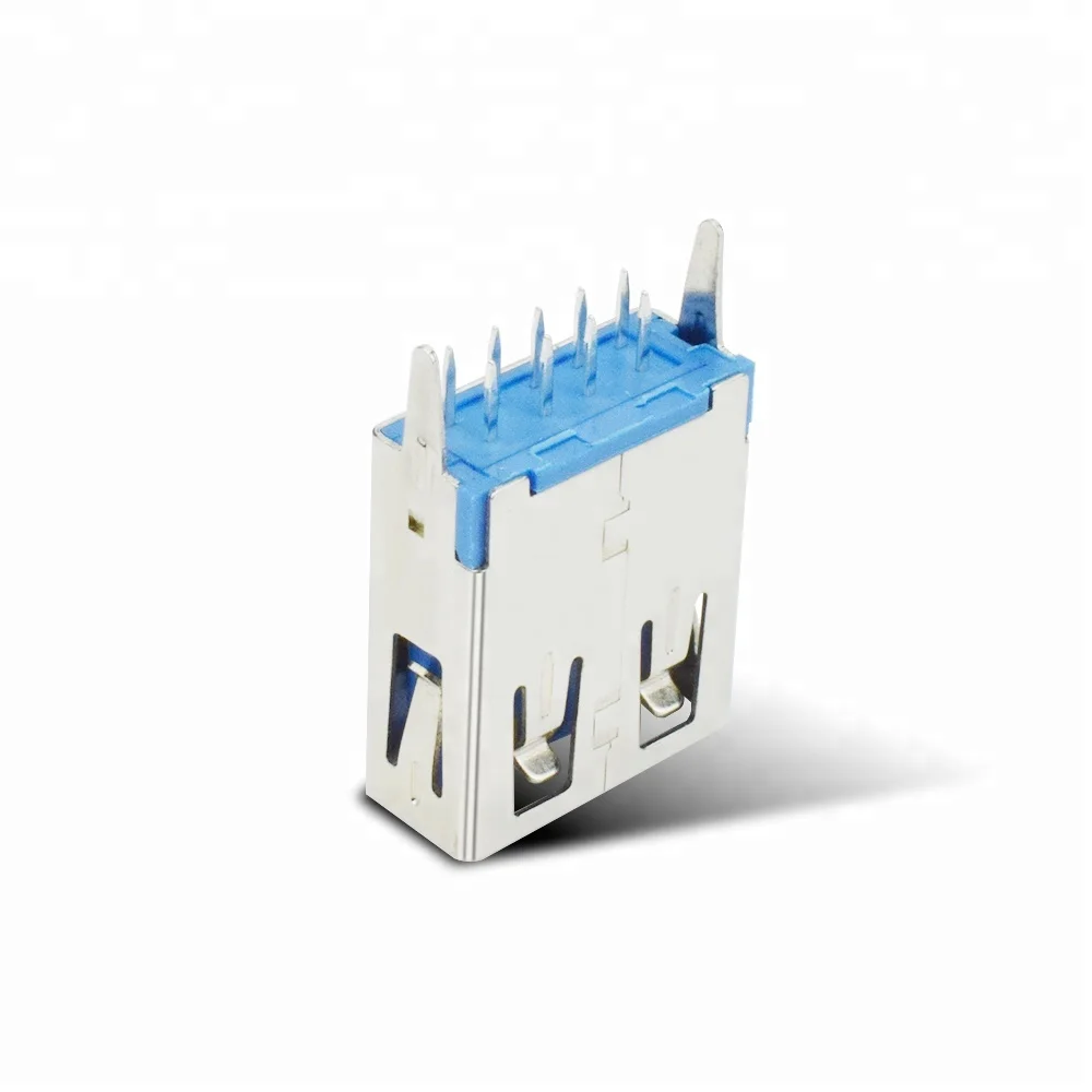 USB Type A Female Vertical Socket Connector 180 Degrees 9 Pin Plug Jack Connectors