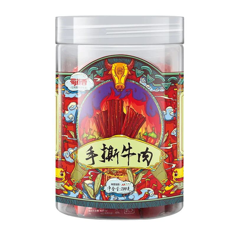ShuDaoXiang 200g Per Bottle 43Bottles Per Carton Spicy Snack Dried Beef Jerky