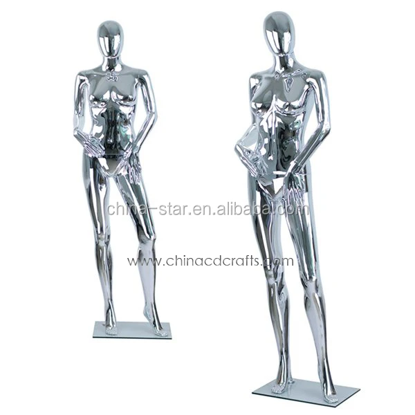 
Unbreakable mirror mannequin with Egg head chrome mirror finish female mannequin 
