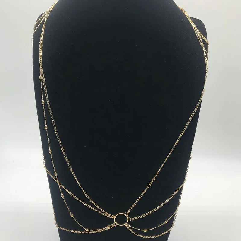 newest gold multilayer women belly indian waist chain