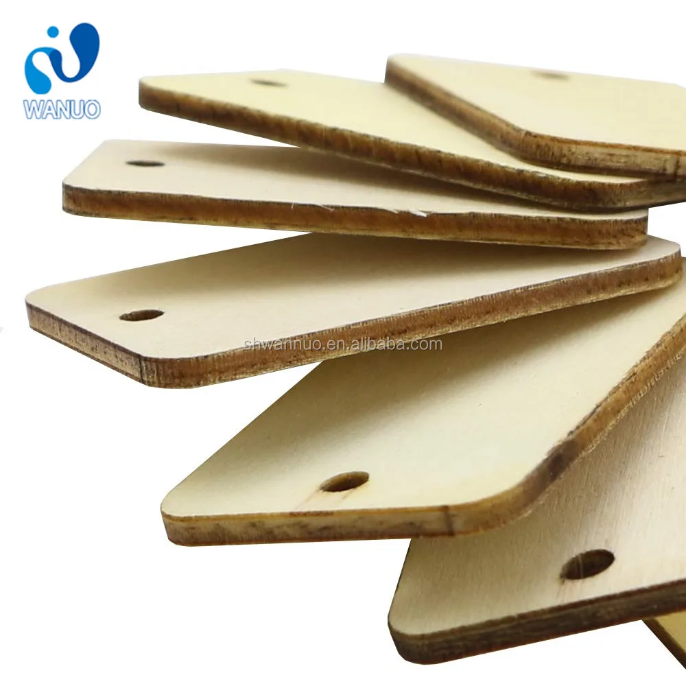 Wanuocraft Natural Blank Wooden Hanging Tags for Christmas Wedding Gift Tags with Rope