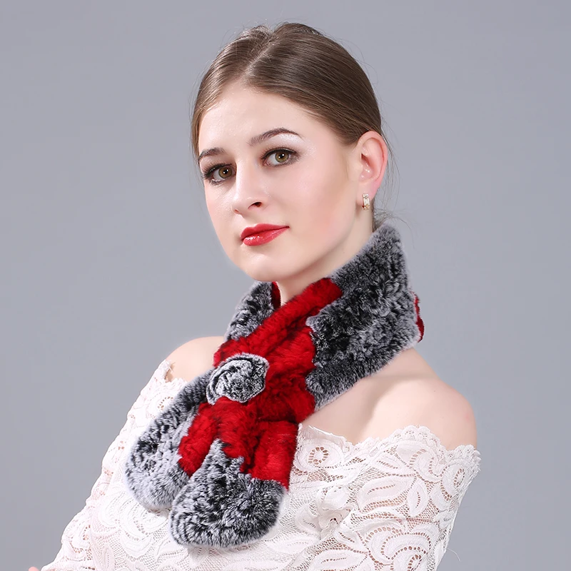 New products fashion woman winter warm dyed fur scarf