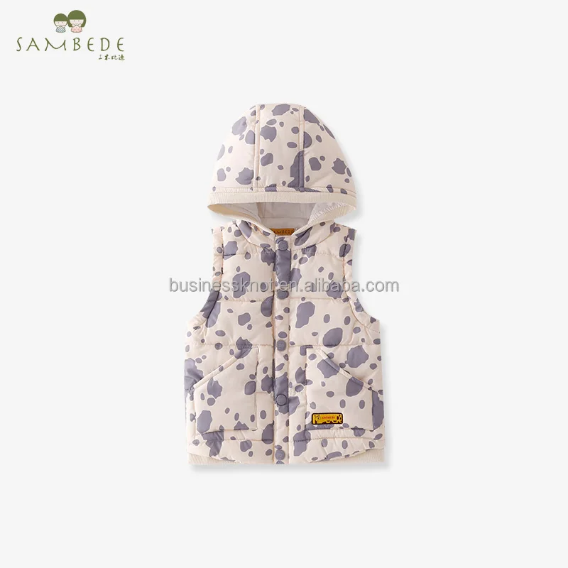 Детский зимний плотный жилет SAMBEDE, куртка с капюшоном для маленьких девочек, детский жилет SM7D30657