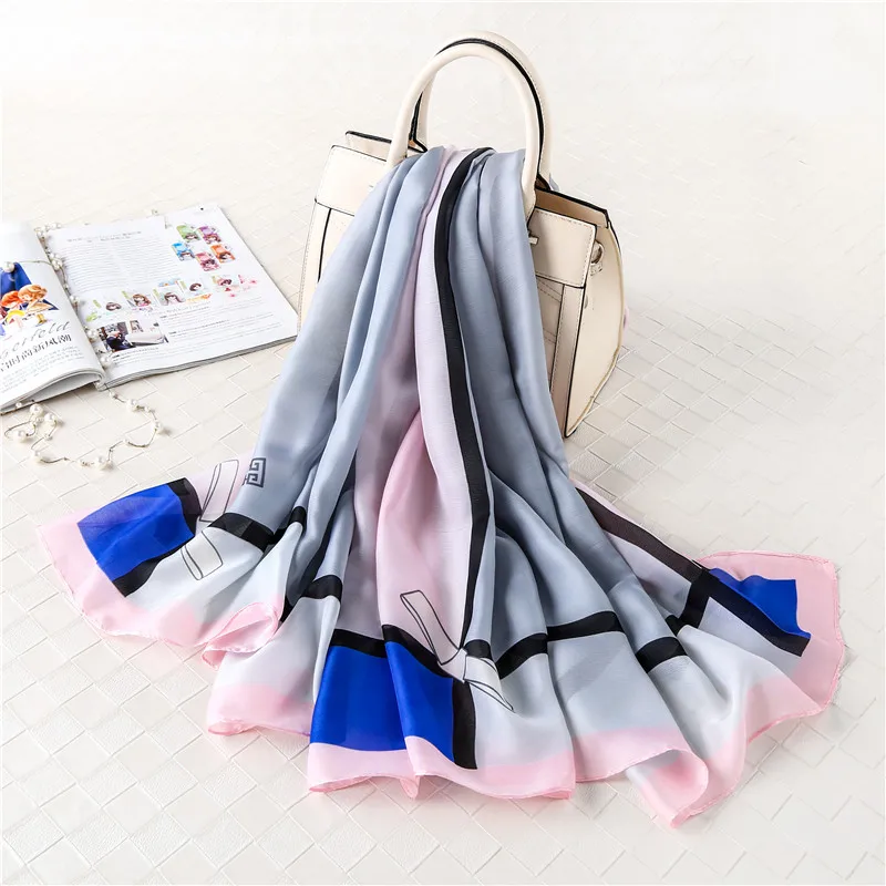 Zipei 2019 fashion hot sale woman scarf silk satin beach scarf shawl