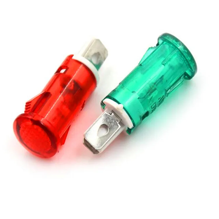 
10mm pilot light 10mm mounting hole indicator lamp 12v 24v 220v small electronic signal red green yellow 