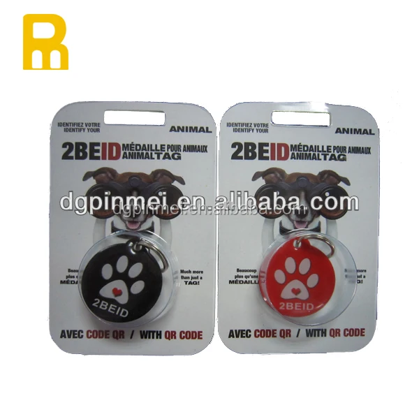 Cheap custom laser qr pet tags with small ring for wholesale / qr pet tags with serial id code