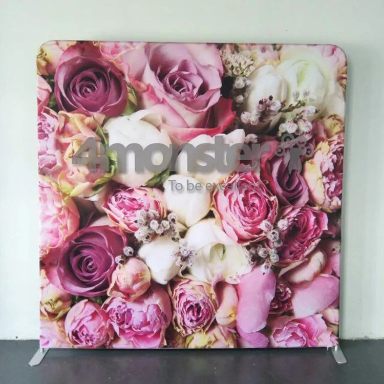 Portable aluminium stand flower wall Tension Fabric foldable wedding flower wall