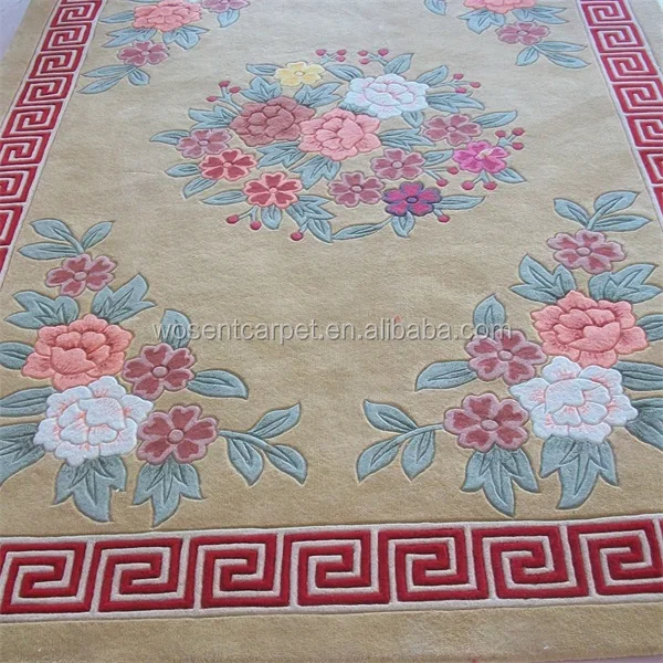Chinese Wool Handmade Carpet Rug Flower Design Carpets and Rugs Wall to Wall Wool Carpet