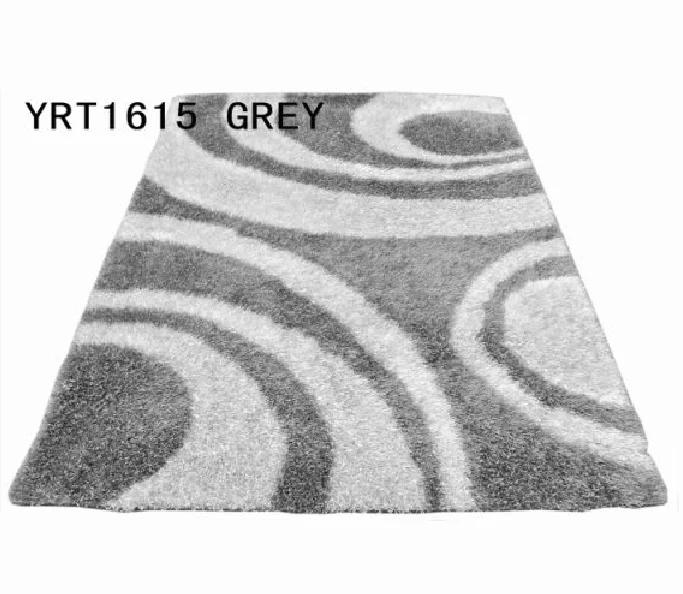 Tianjin Factory Wholesale Curved Pile Polyester Silky Shaggy Center Rug