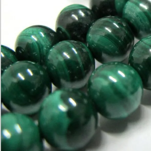 6-12mm natural round A Grade malachite beads for sale