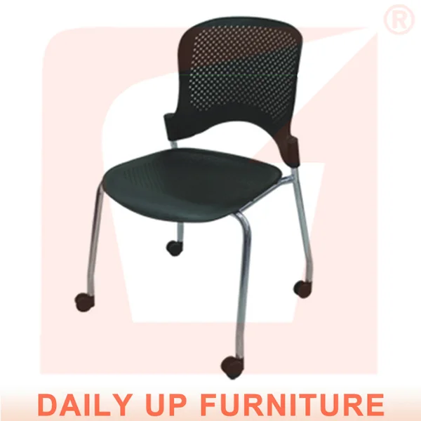 Lightweight Modern Restaurant Chair with Casters Metal Bar Chair Office Reception Chinese Furniture Import