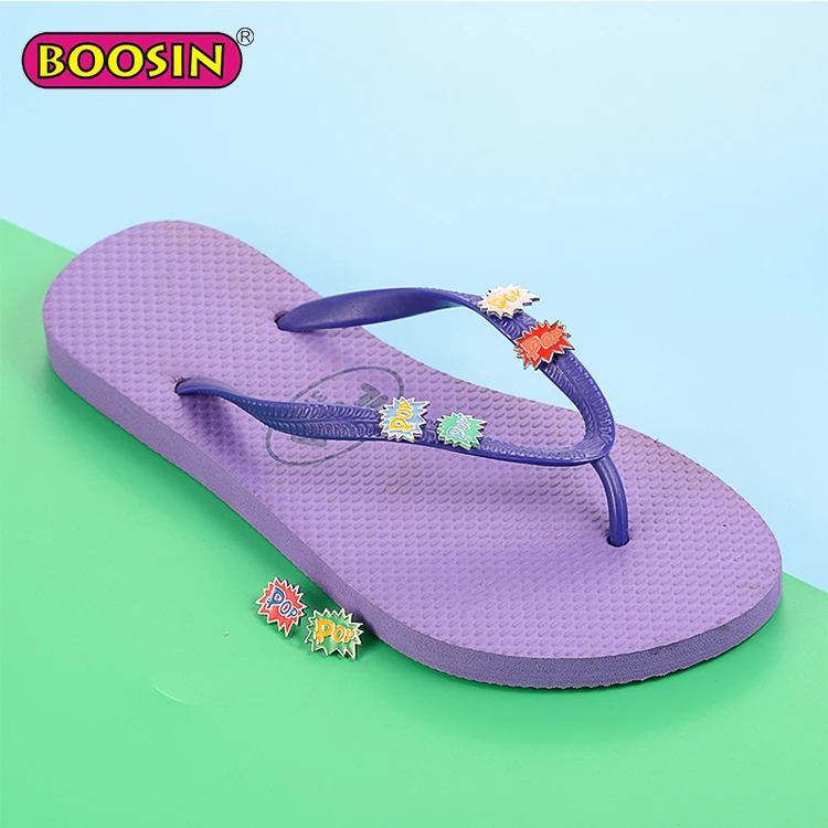 Bulk colorful enamel 'pop' letter sandals accessories flip flops party decoration