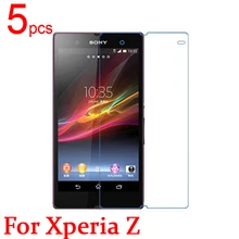 5pcs Ultra Clear LCD Screen Protector Film Cover For Sony Xperia Z L36H L36I C6603 Protective Film + cloth